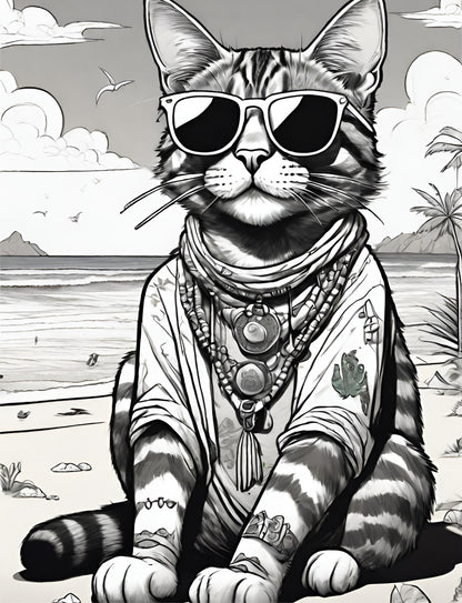 Sticky the Kitty - Beachcomber Sticky Coloring Book (It's really for you, parents!)