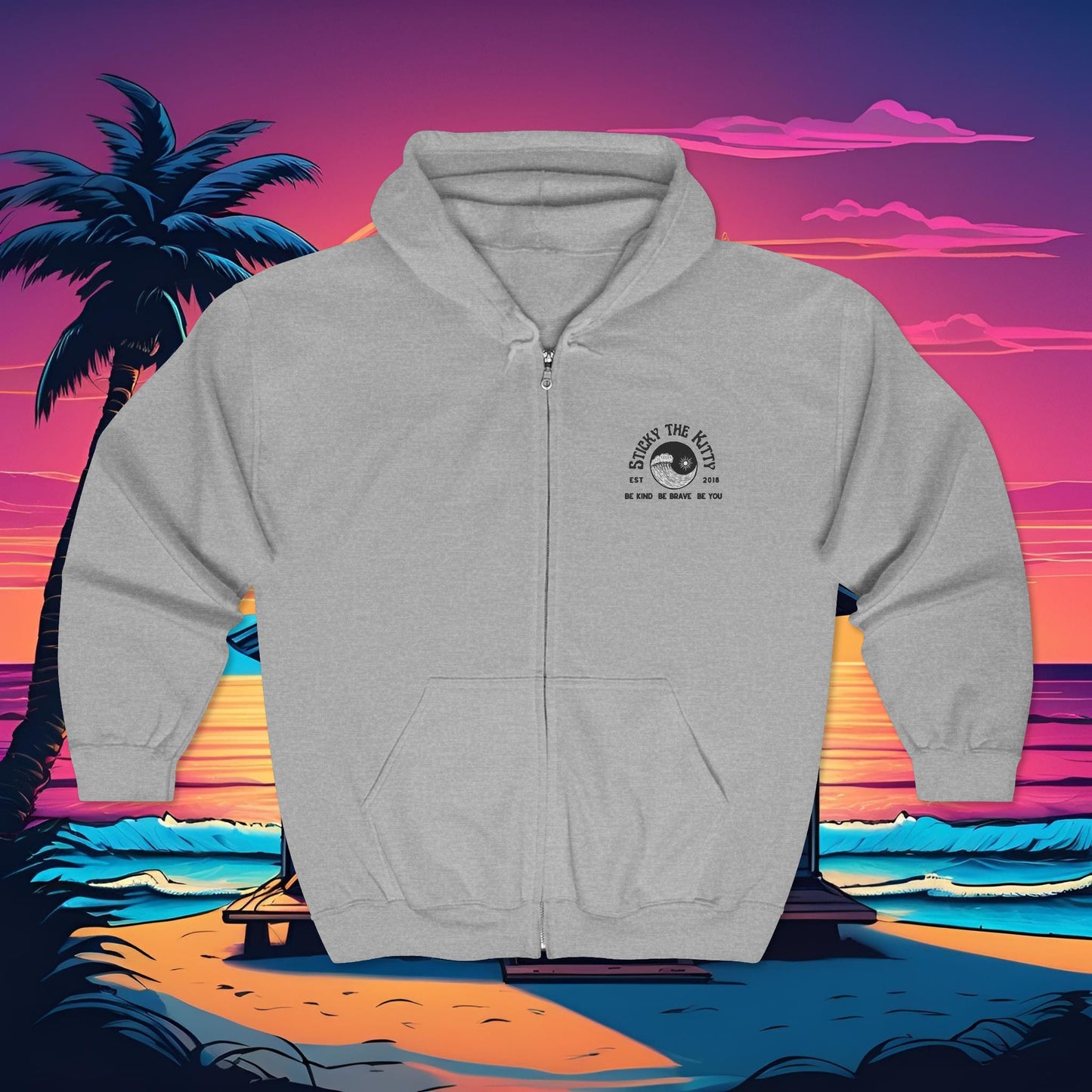 Heavy Blend EST 2018 Full Zip Hooded Sweatshirt
