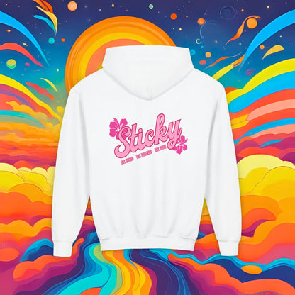 Youth Hoodie — "Sticky Hibiscus" Logo