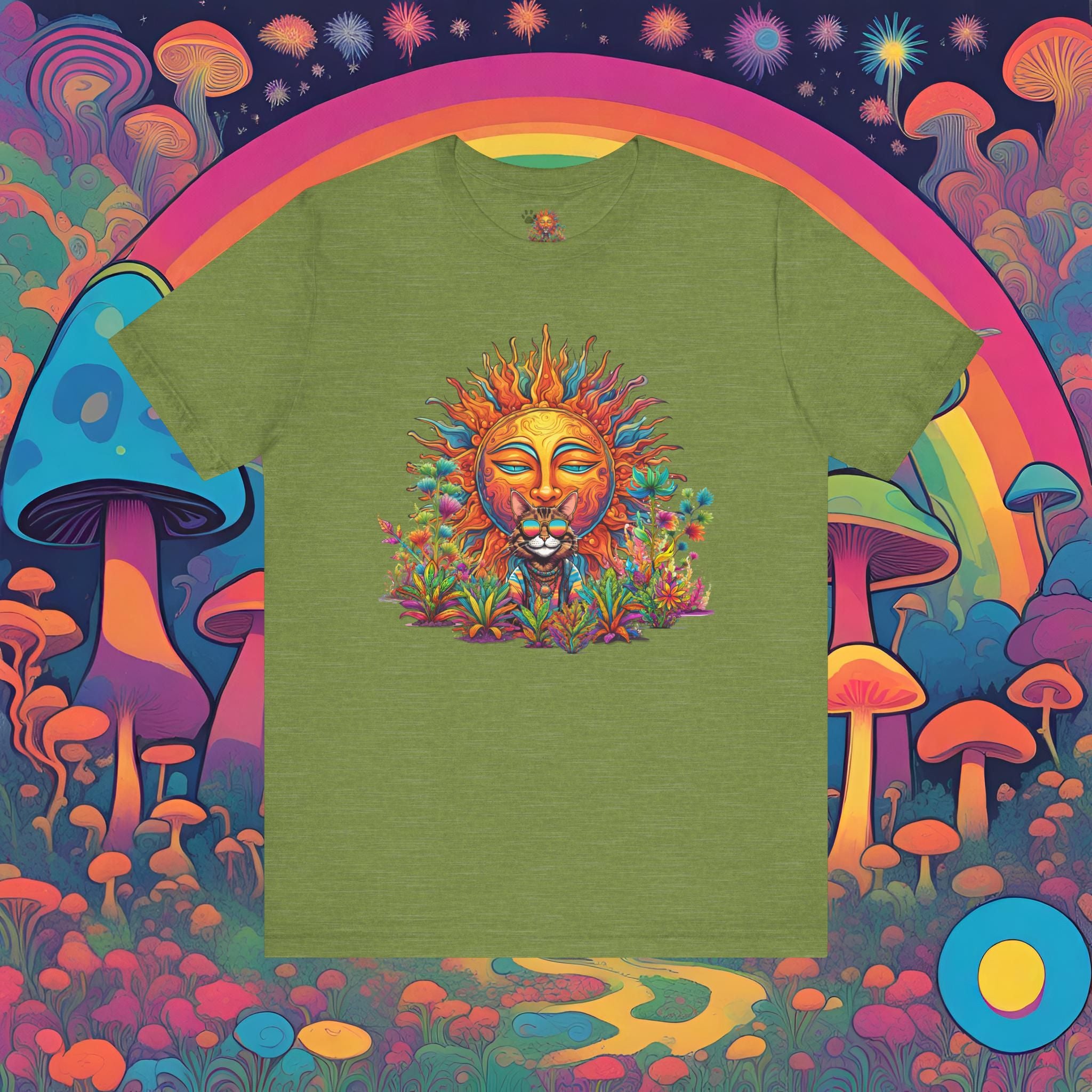 Hippie Sticky Sun - Unisex Jersey Short Sleeve Tee – Sticky The Kitty