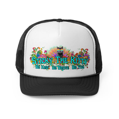 Sticky the Kitty Trucker Cap - Be Kind, Be Brave, Be You