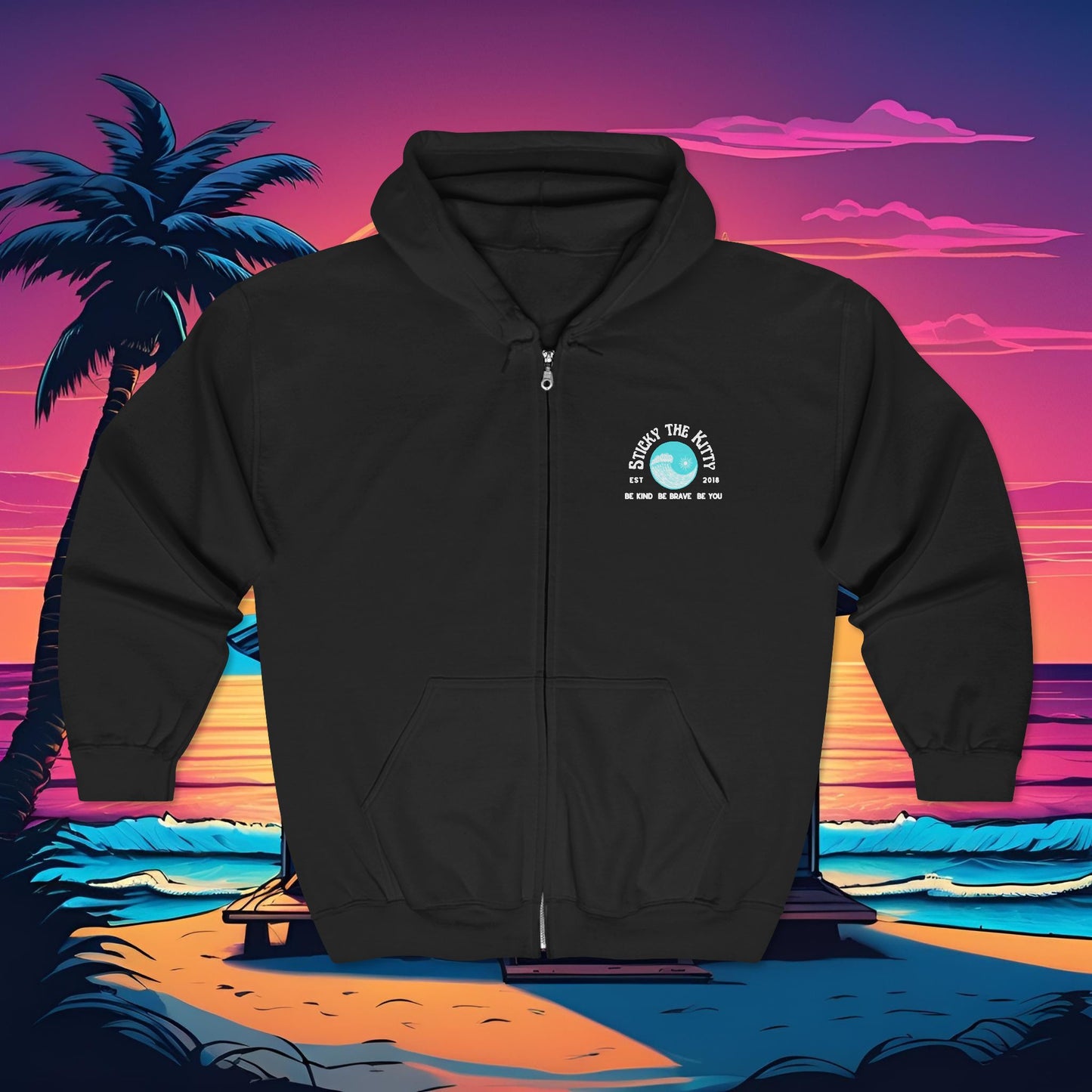 Heavy Blend EST 2018 Full Zip Hooded Sweatshirt
