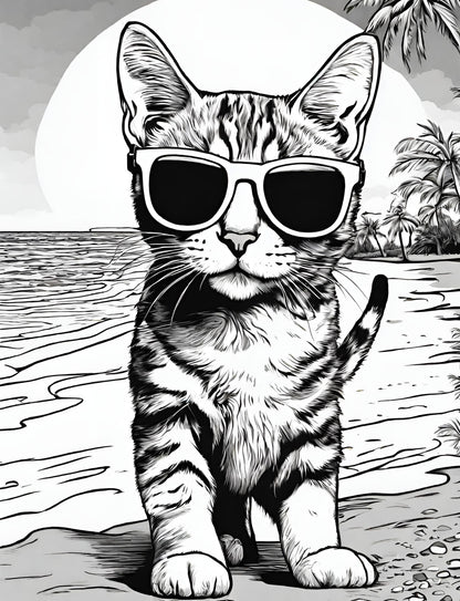 Sticky the Kitty - Beachcomber Sticky Coloring Book (It's really for you, parents!)
