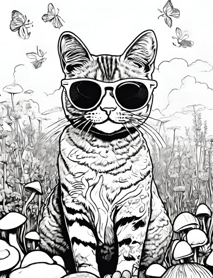 Sticky the Kitty - Psychedelic Coloring Book!