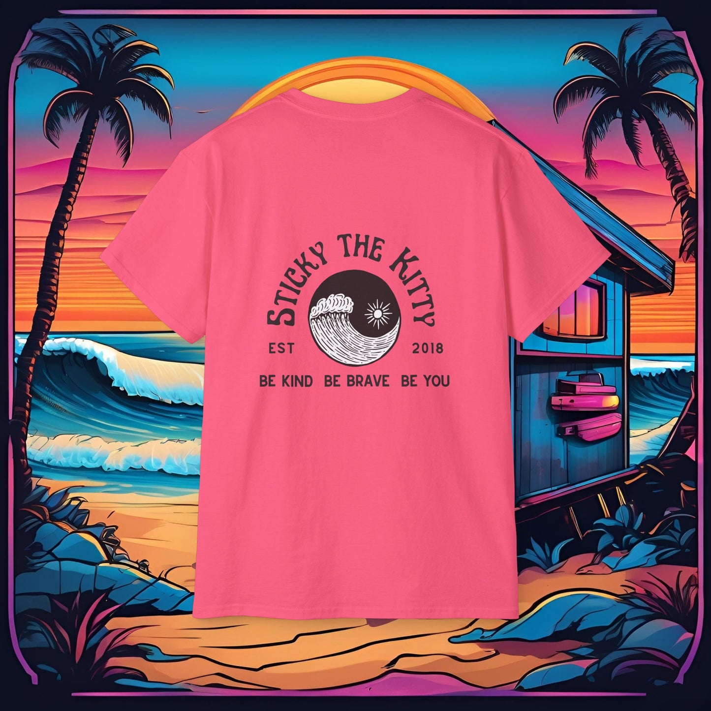 EST 2018 — Retro Surf Graphic Cotton Shirt