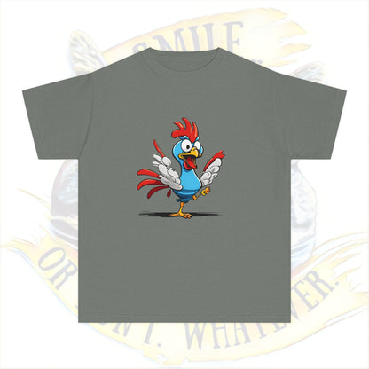 Crazy Chicken!  Youth Midweight Tee, Kid's T-Shirt, Cute Animal Shirt, Gift for Kids, Birthday Outfit, Playful Graphic Tee