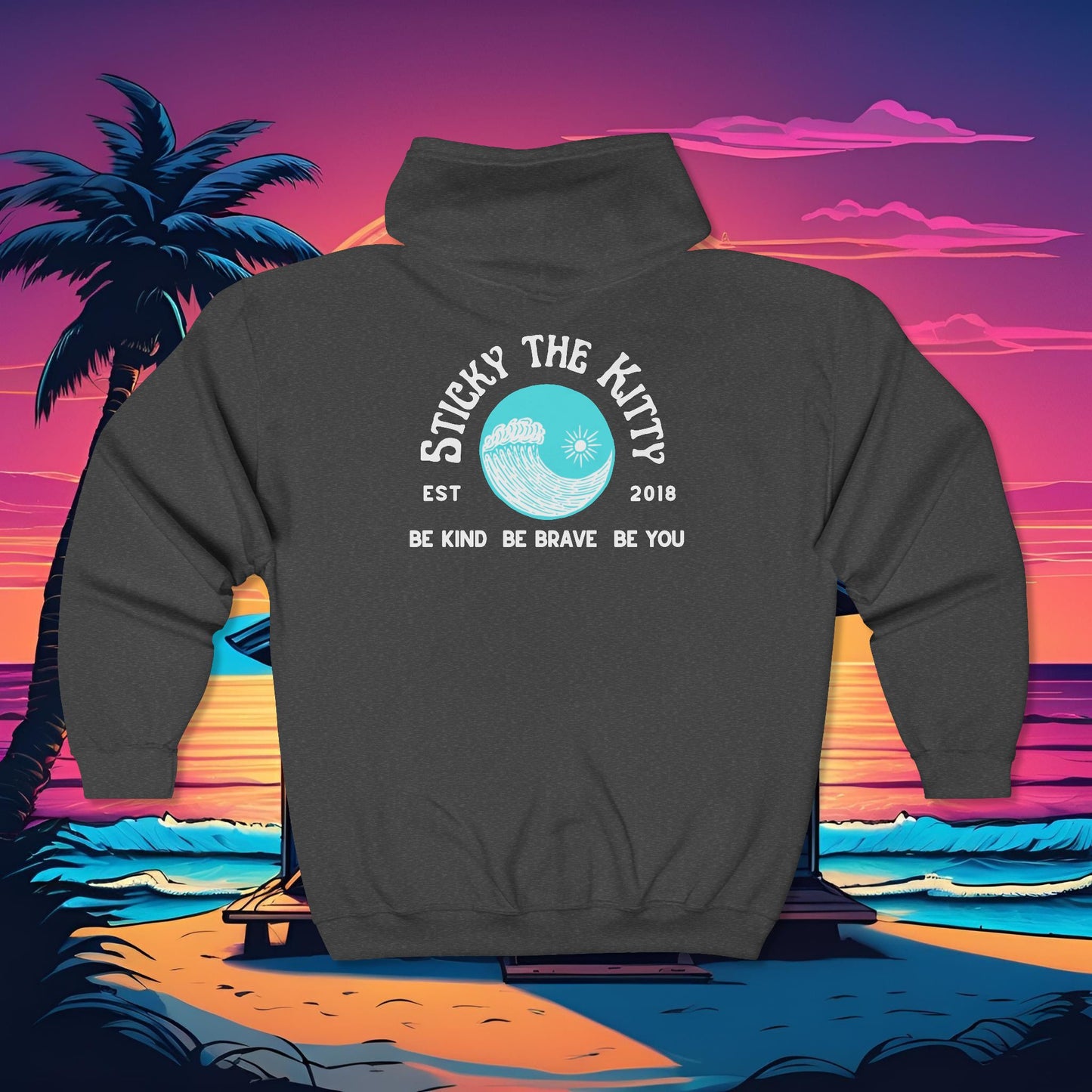 Heavy Blend EST 2018 Full Zip Hooded Sweatshirt