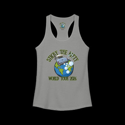 Sticky's World Tour 26 Bubble Car Women's Racerback Tank
