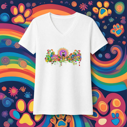 Sticky Floral Logo Women's V-Neck