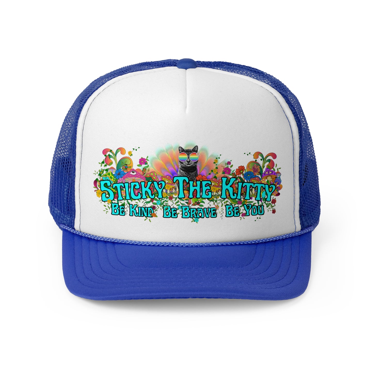 Sticky the Kitty Trucker Cap - Be Kind, Be Brave, Be You