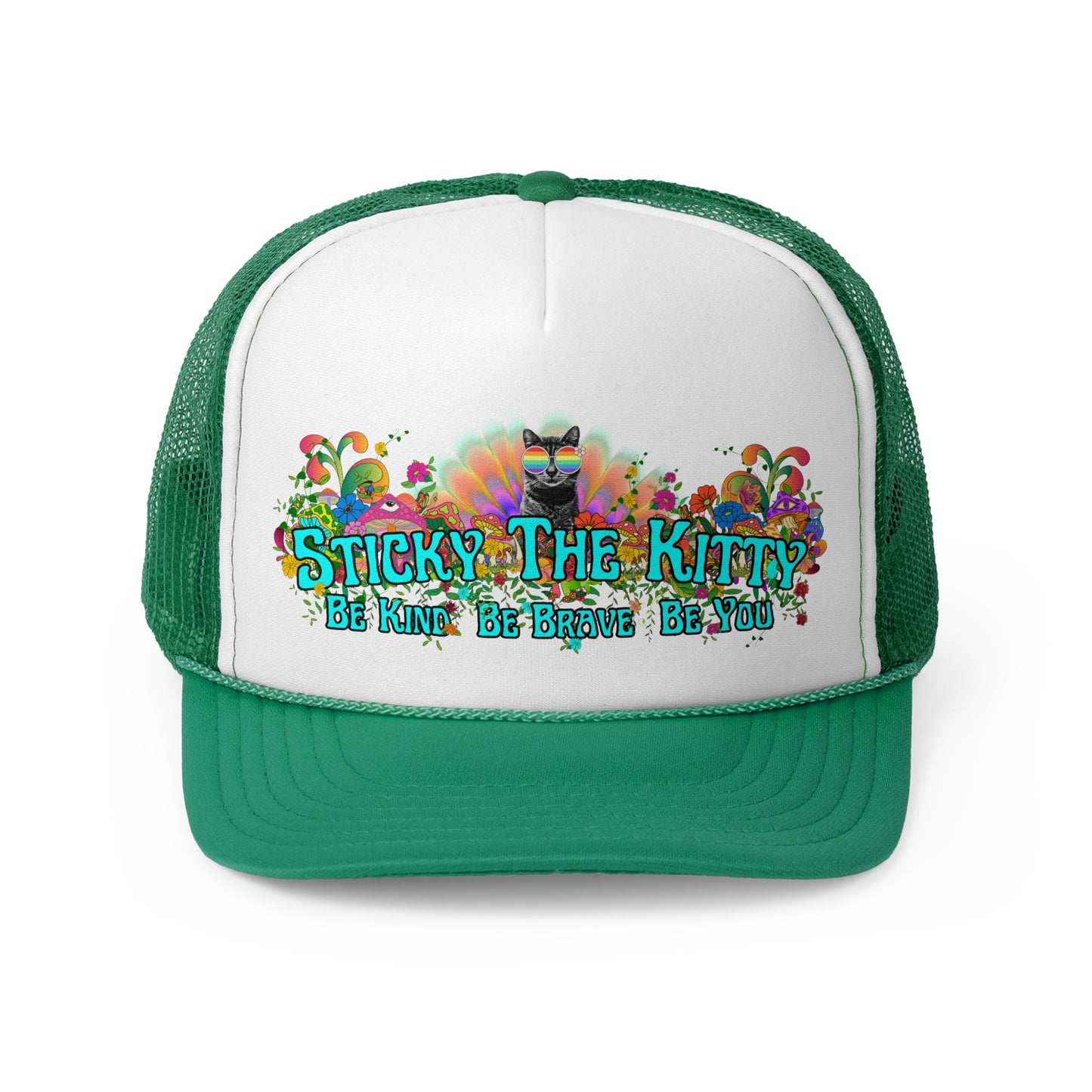 Sticky the Kitty Trucker Cap - Be Kind, Be Brave, Be You