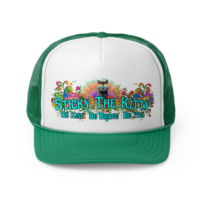 Sticky the Kitty Trucker Cap - Be Kind, Be Brave, Be You