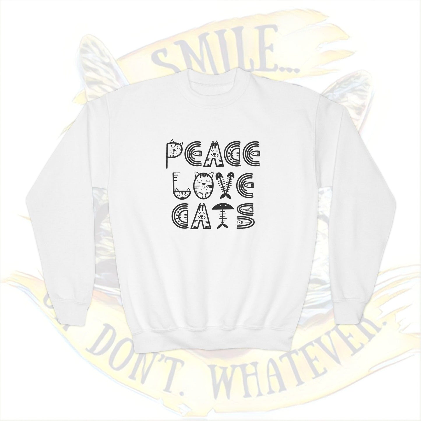 Peace Love Cats Youth Crewneck Sweatshirt | Cozy Cat Lover Gift | Perfect for Birthdays, Holidays & Everyday Wear, Stylish Animal [...]