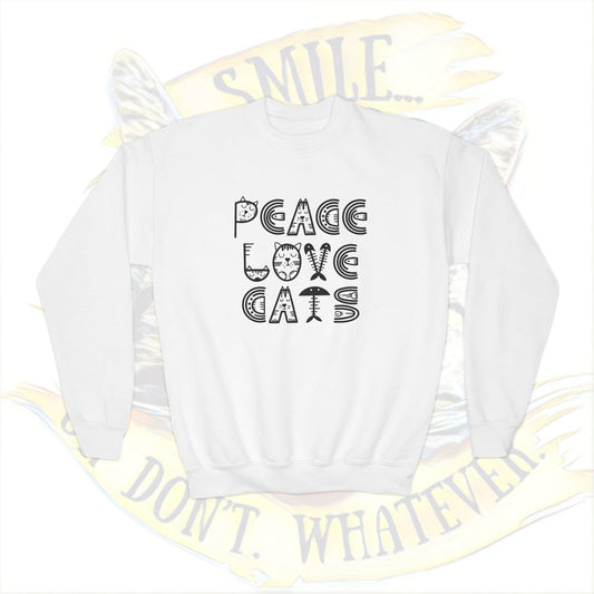 Peace Love Cats Youth Crewneck Sweatshirt | Cozy Cat Lover Gift | Perfect for Birthdays, Holidays & Everyday Wear, Stylish Animal [...]
