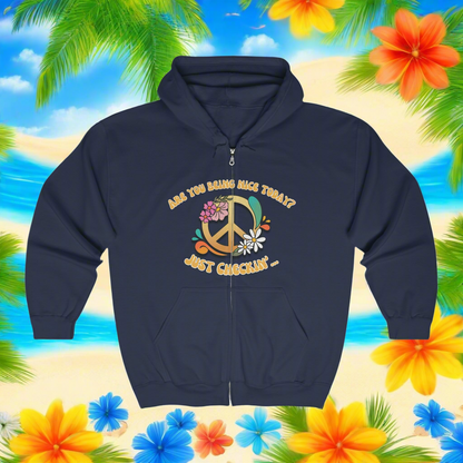 Are You Being Nice - Peace Sign Unisex Heavy Blend™ Full Zip Hooded Sweatshirt