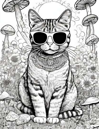 Sticky the Kitty - Psychedelic Coloring Book!