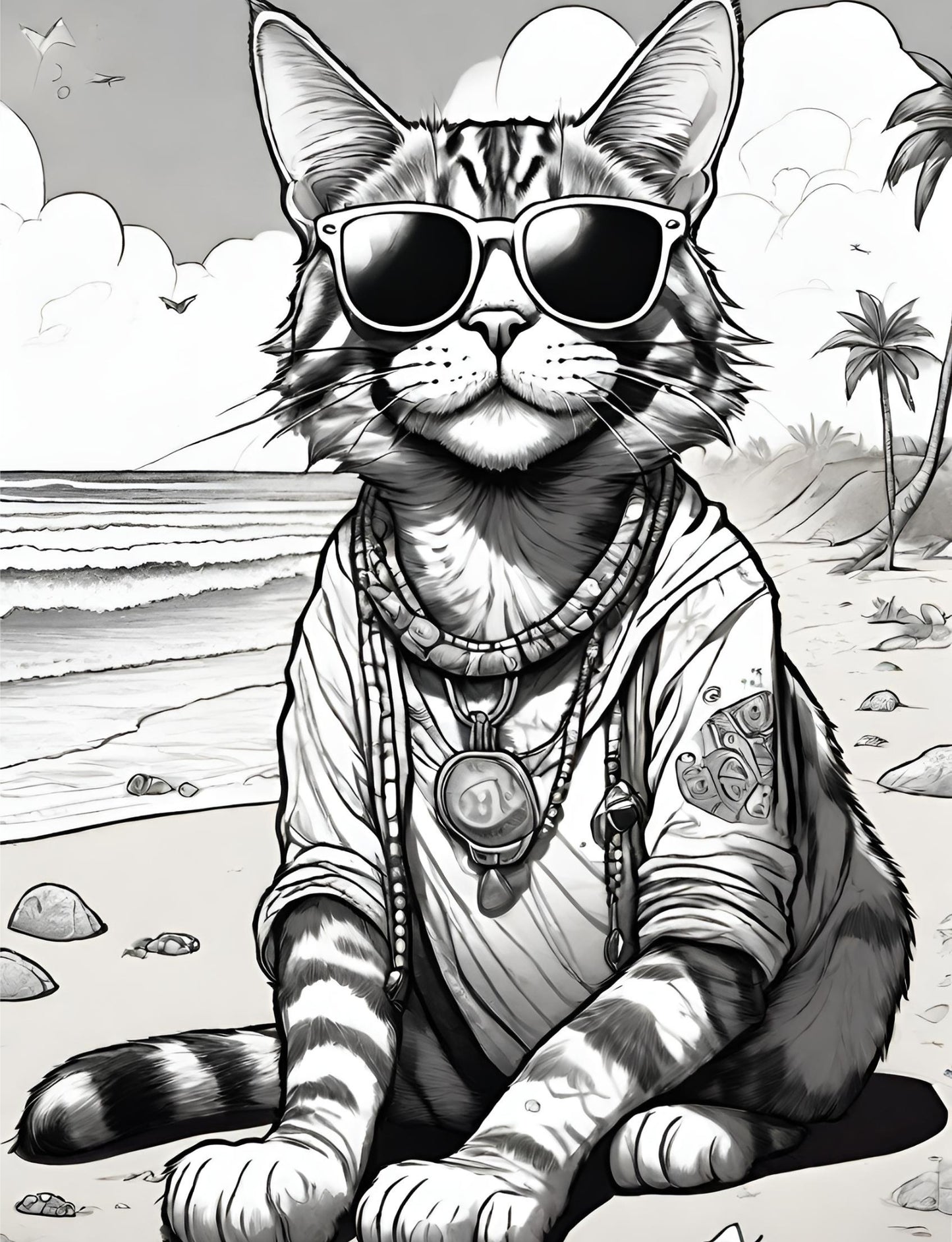 Sticky the Kitty - Beachcomber Sticky Coloring Book (It's really for you, parents!)