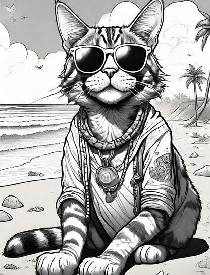 Sticky the Kitty - Beachcomber Sticky Coloring Book (It's really for you, parents!)