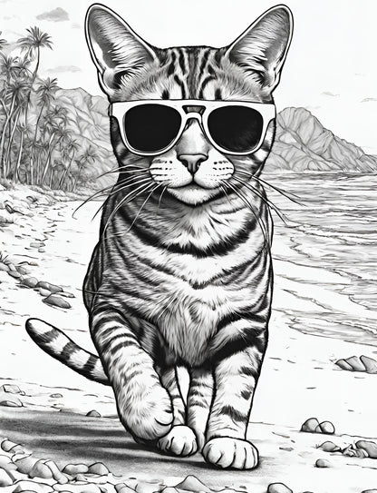 Sticky the Kitty - Beachcomber Sticky Coloring Book (It's really for you, parents!)