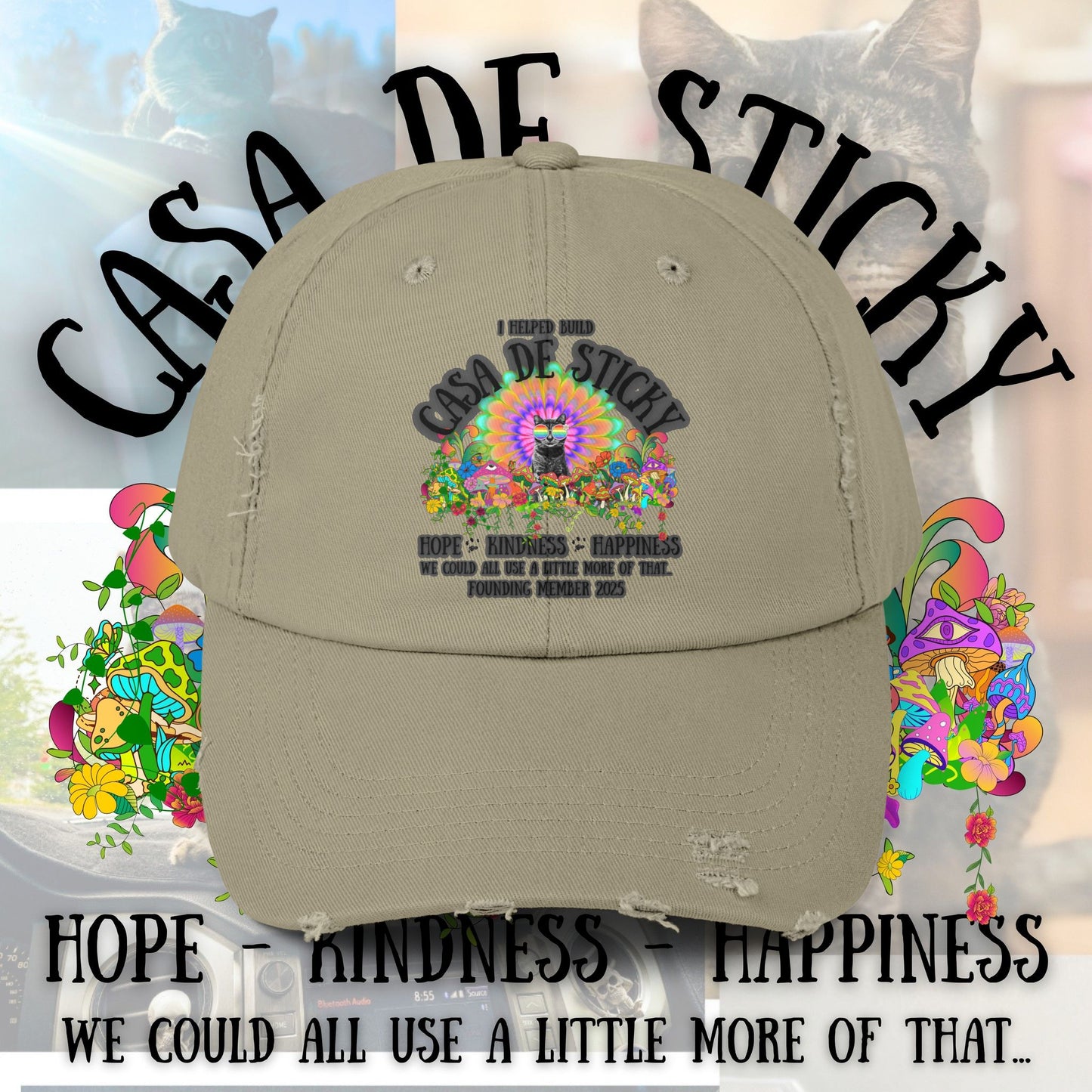 Unisex Distressed Casa De Sticky Hat – Founding Member Edition