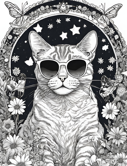 Sticky the Kitty - Psychedelic Coloring Book!