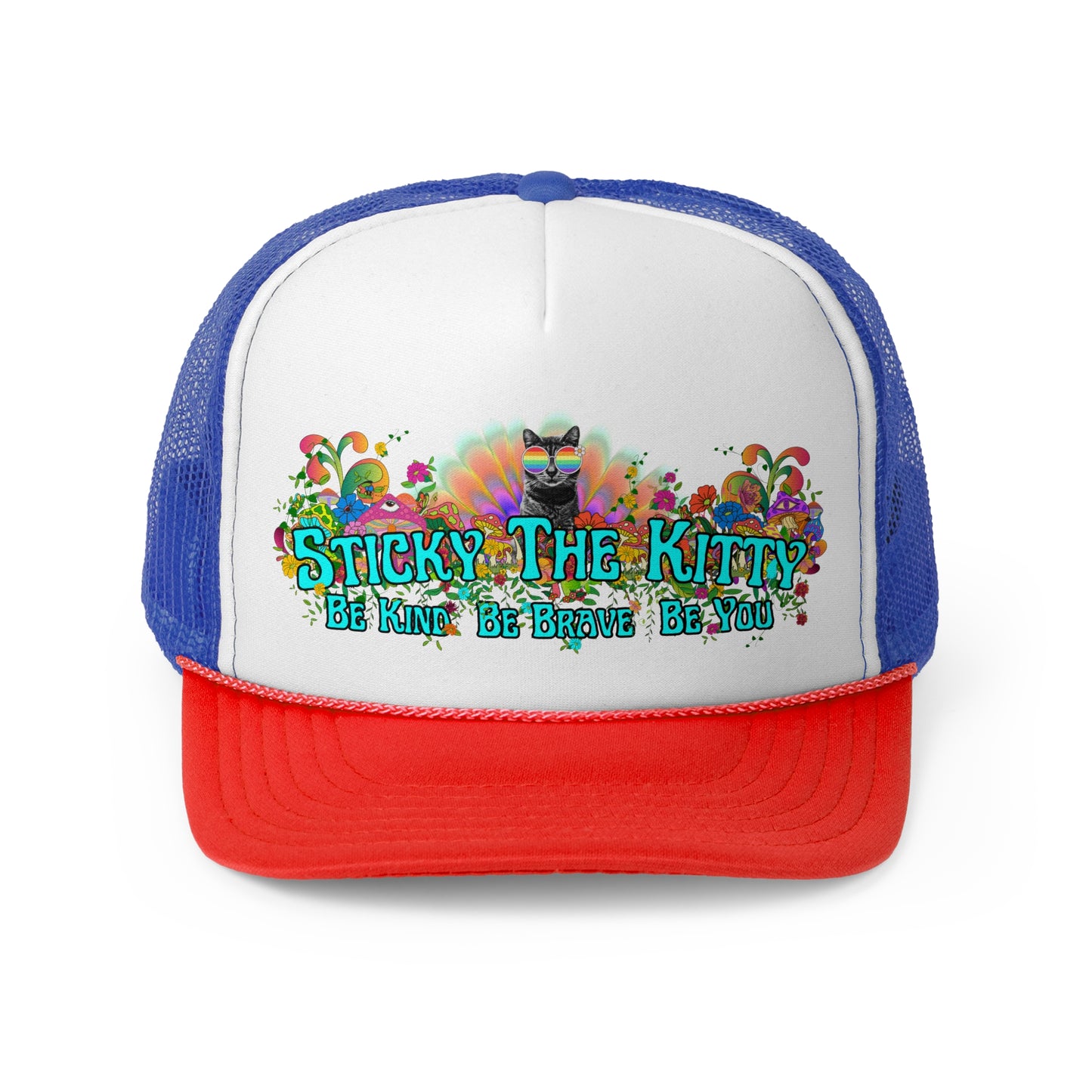 Sticky the Kitty Trucker Cap - Be Kind, Be Brave, Be You