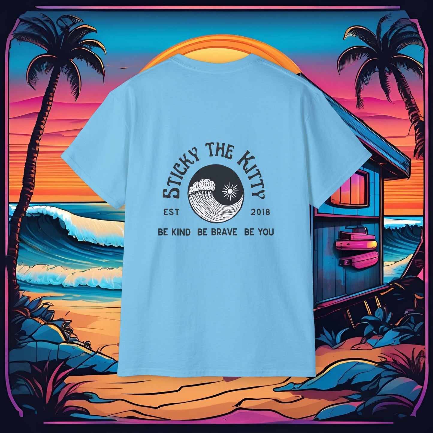 EST 2018 — Retro Surf Graphic Cotton Shirt