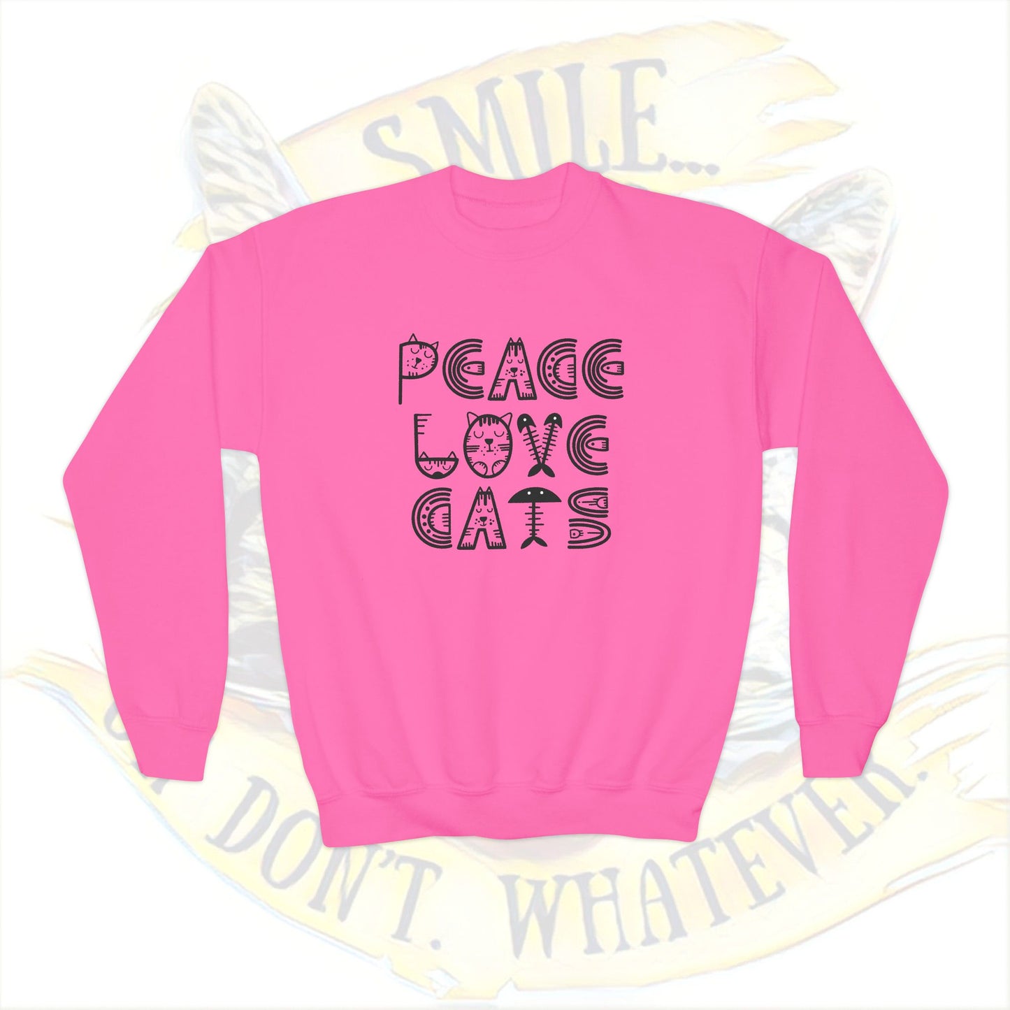 Peace Love Cats Youth Crewneck Sweatshirt | Cozy Cat Lover Gift | Perfect for Birthdays, Holidays & Everyday Wear, Stylish Animal [...]