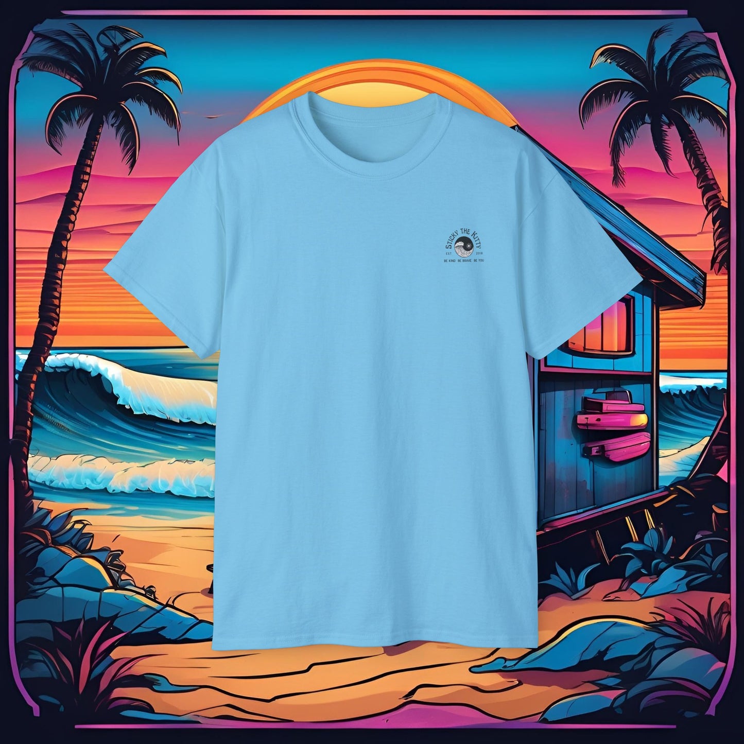 EST 2018 — Retro Surf Graphic Cotton Shirt