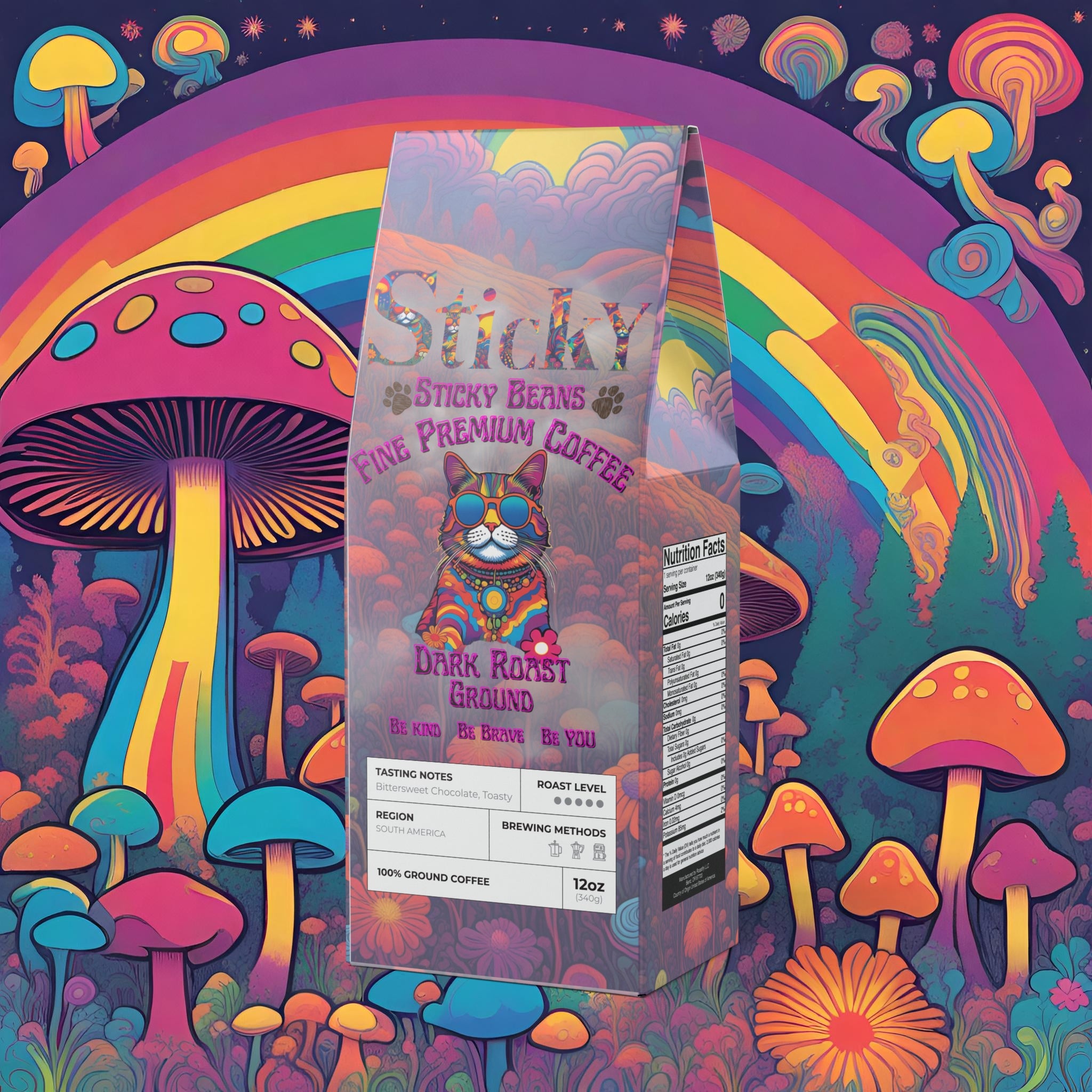 Sticky Beans Premium Roasted Coffee (Dark French Roast) – Sticky The Kitty