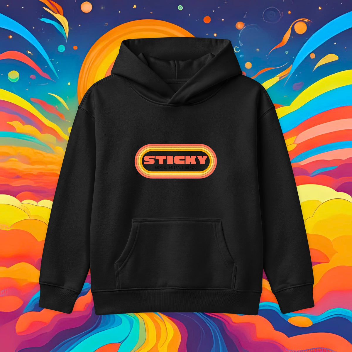 Kids 'Sticky Retro 70's' Relax Hoodie — Youth Pullover