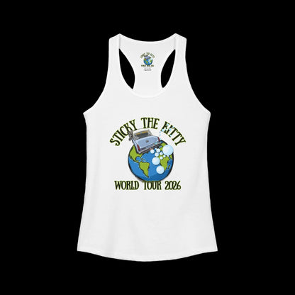 Sticky's World Tour 26 Bubble Car Women's Racerback Tank