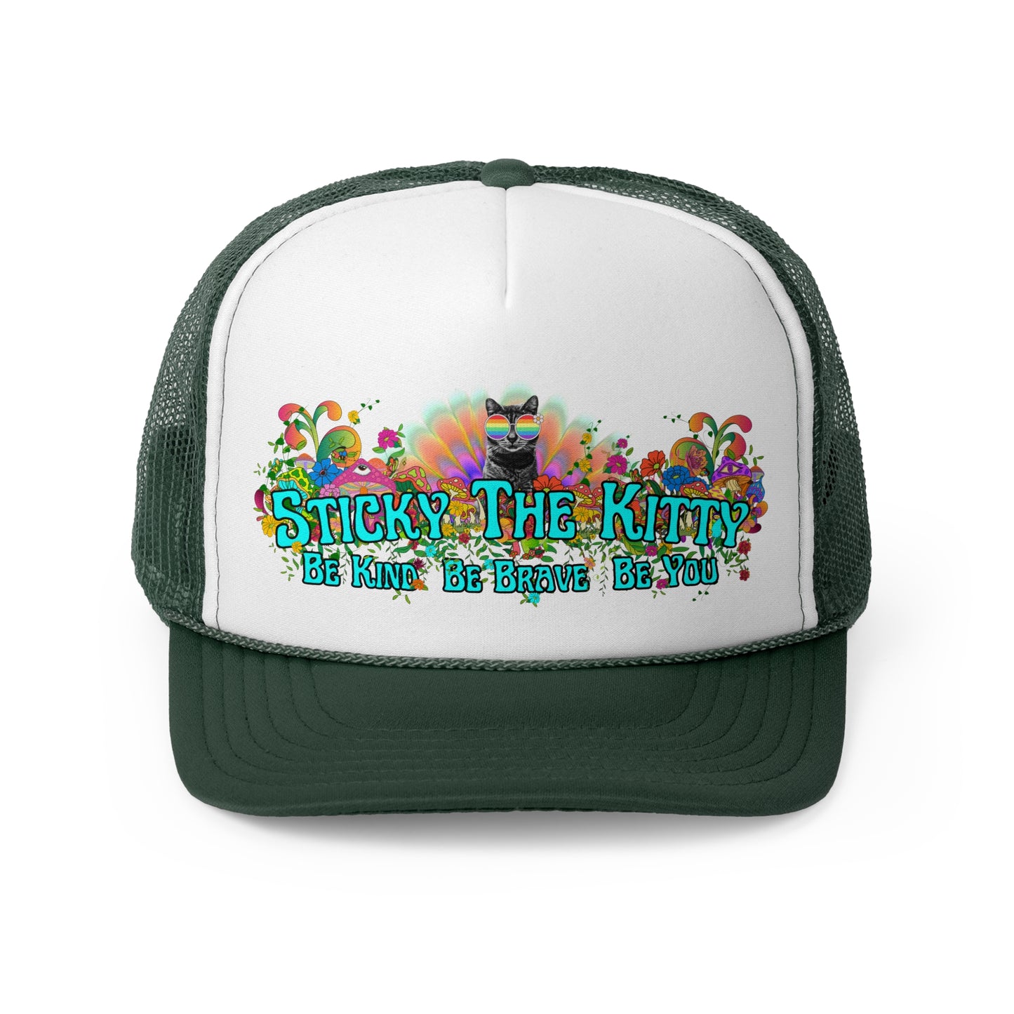 Sticky the Kitty Trucker Cap - Be Kind, Be Brave, Be You