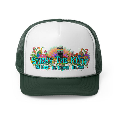 Sticky the Kitty Trucker Cap - Be Kind, Be Brave, Be You