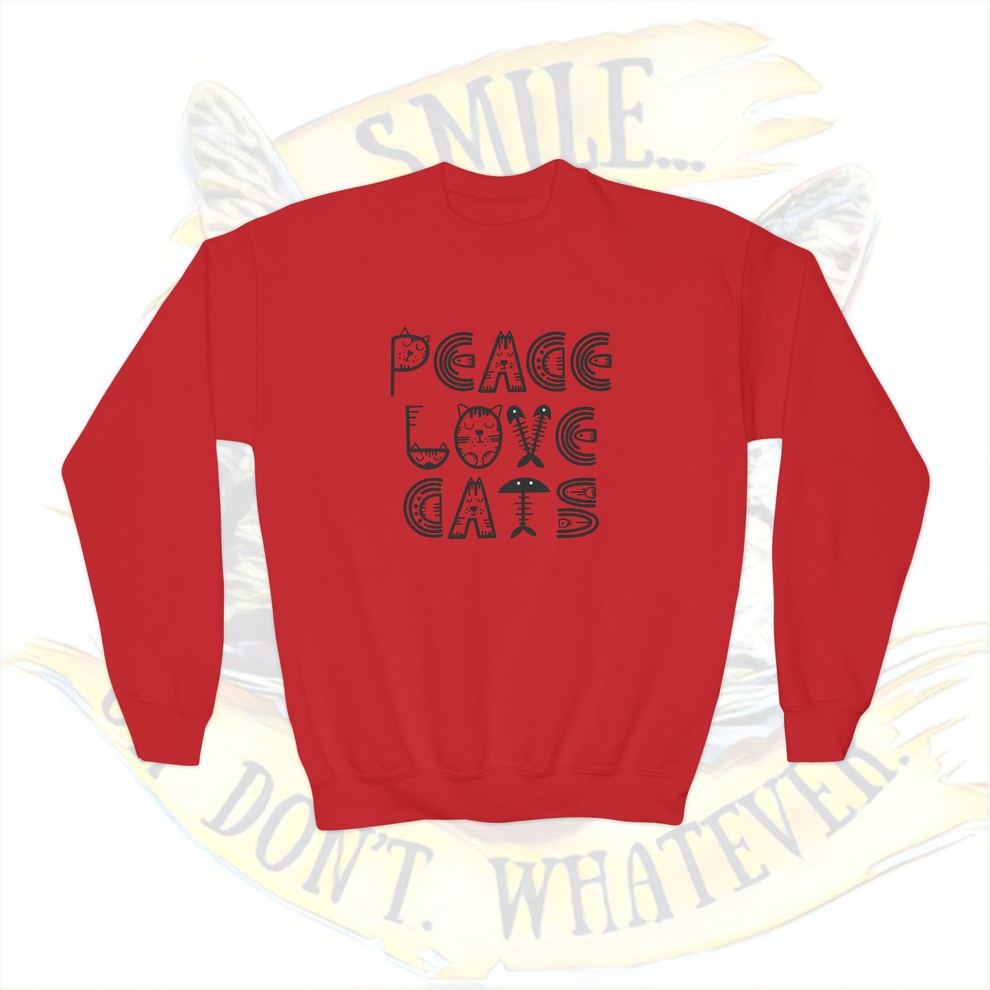 Peace Love Cats Youth Crewneck Sweatshirt | Cozy Cat Lover Gift | Perfect for Birthdays, Holidays & Everyday Wear, Stylish Animal [...]