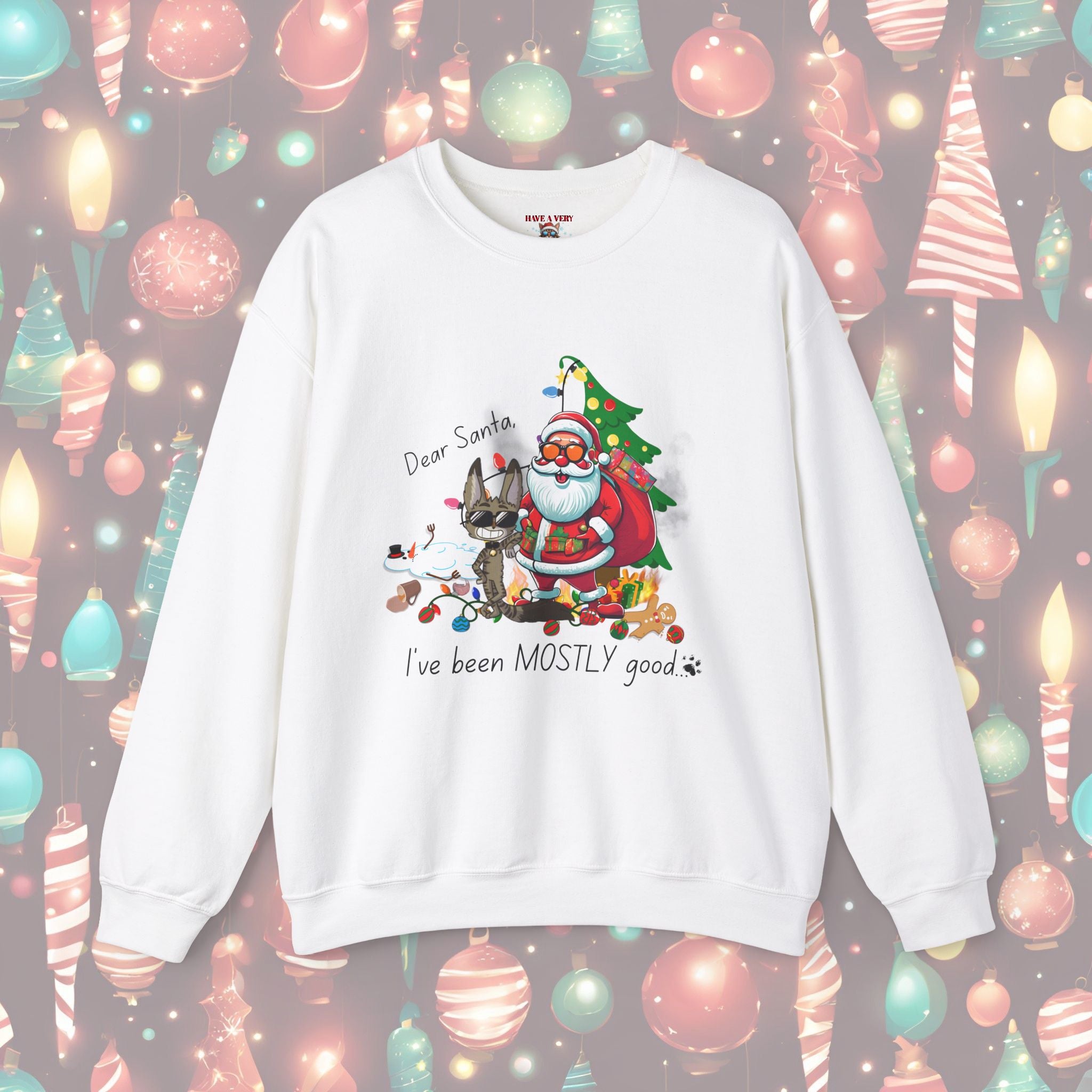 MOSTLY good - Christmas Sweatshirt - Unisex Heavy Blend™ Crewneck