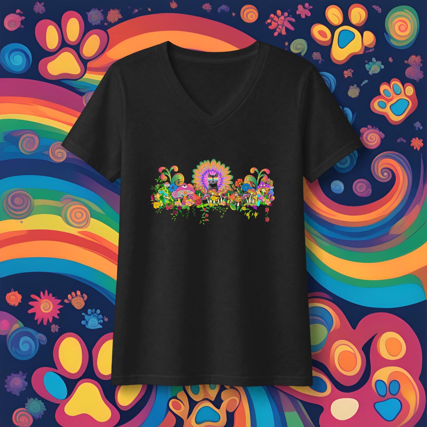 Sticky Floral Logo Women's V-Neck