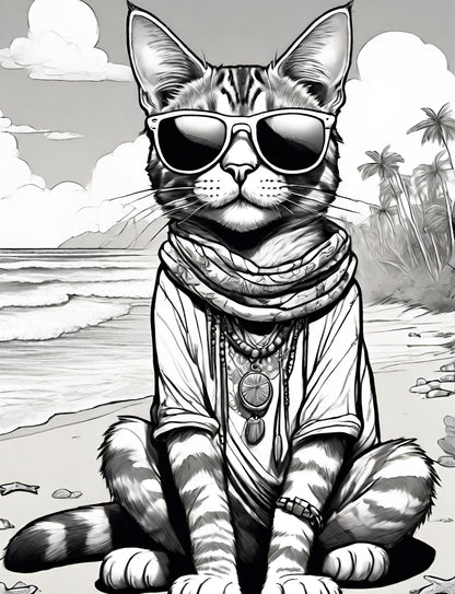 Sticky the Kitty - Beachcomber Sticky Coloring Book (It's really for you, parents!)
