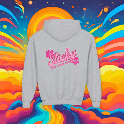 Youth Hoodie — "Sticky Hibiscus" Logo