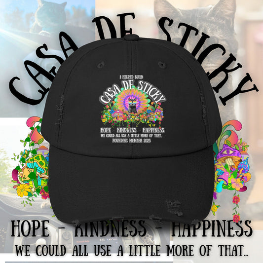 Unisex Distressed Casa De Sticky Hat – Founding Member Edition