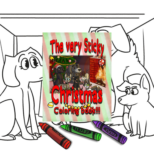A Very Sticky Christmas Coloring Book w/ Crayons