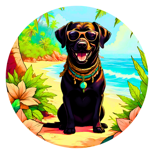 Black Lab Beach Day Sun Catcher