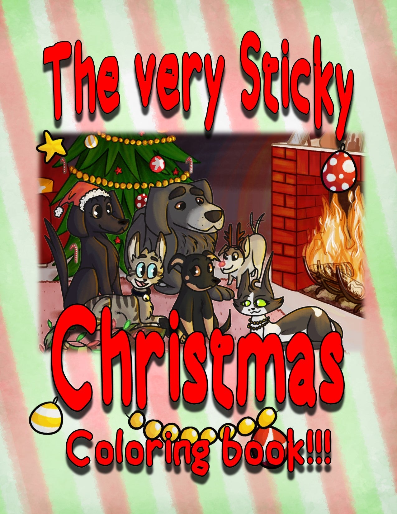 A Very Sticky Christmas Coloring Book w/ Crayons