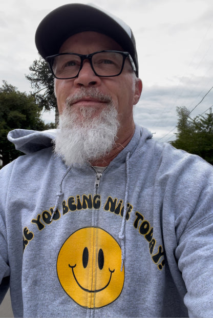 Are you being nice today? - Smiley Face - Unisex Heavy Blend™ Full Zip Hooded Sweatshirt