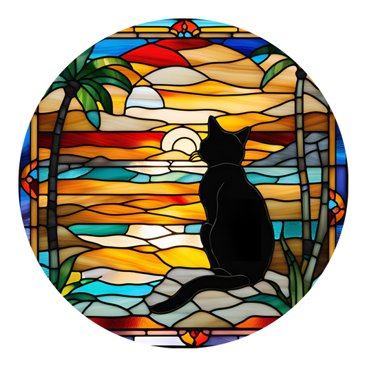 Sunset Kitty Sun Catcher