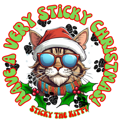 Have a VERY Sticky Christmas - 3" Round Sticker (Clear Background)