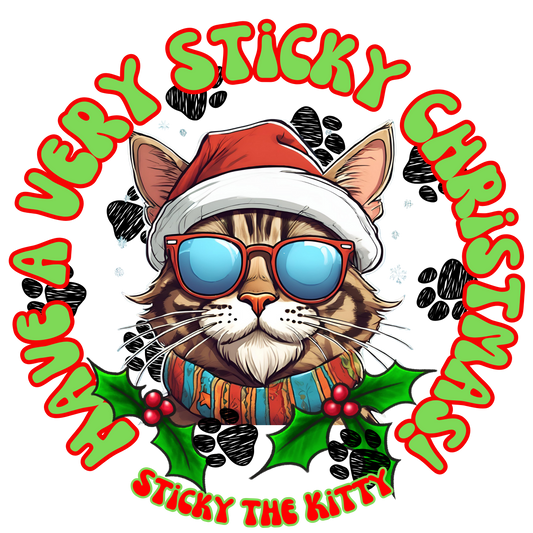 Have a VERY Sticky Christmas - 3" Round Sticker (Clear Background)