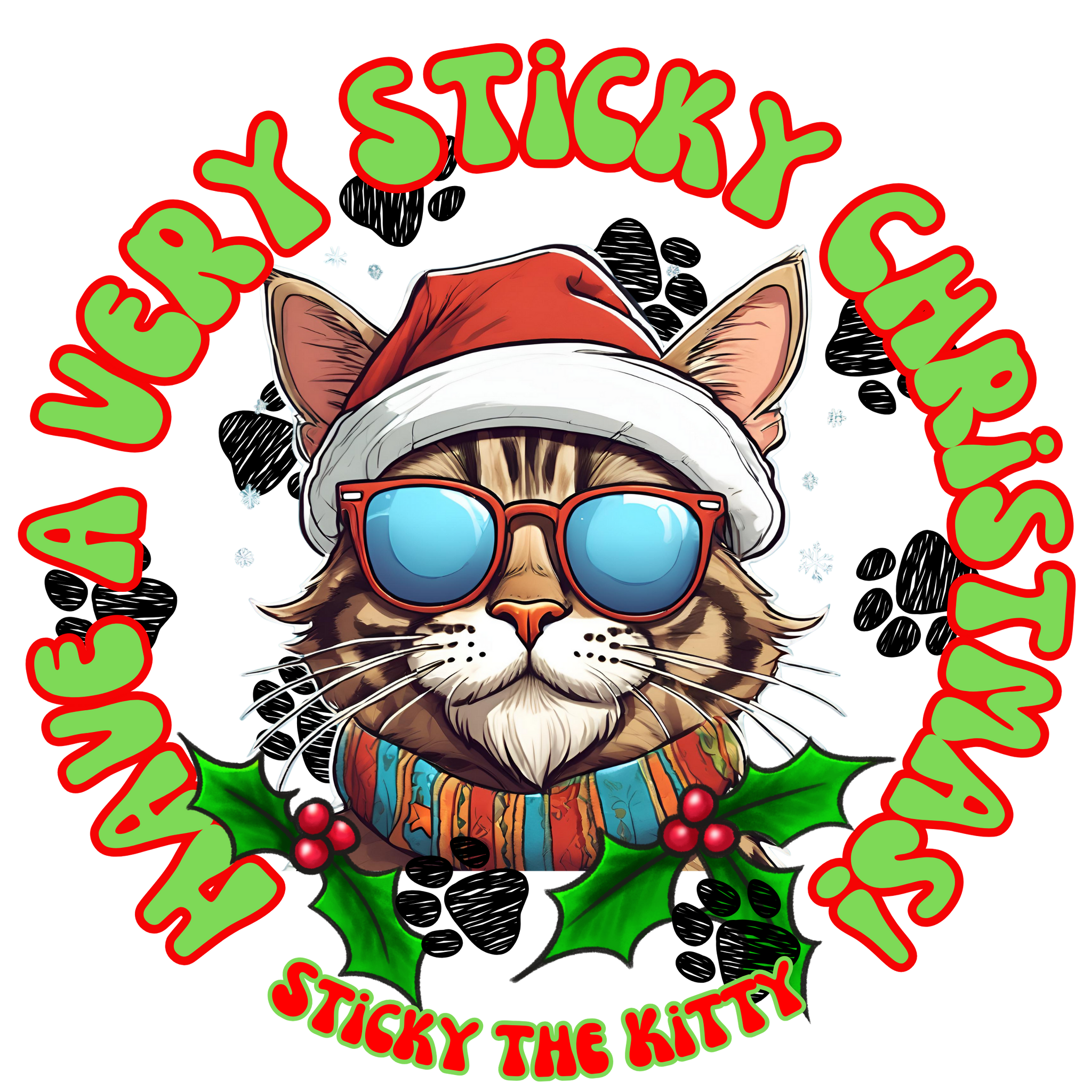 Have a VERY Sticky Christmas - 3" Round Sticker (Clear Background)